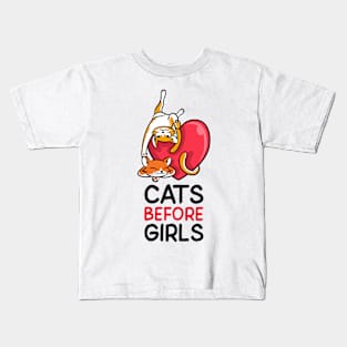 Cats before girls Kids T-Shirt